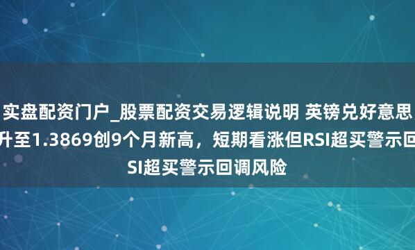 实盘配资门户_股票配资交易逻辑说明 英镑兑好意思元汇率升至1.3869创9个月新高，短期看涨但RSI超买警示回调风险